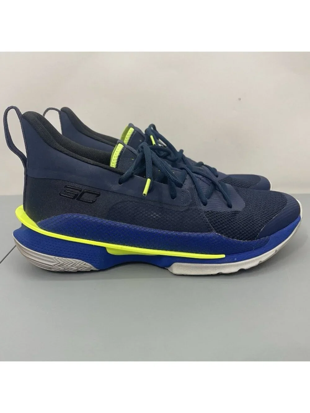 Under Armour Curry 7 Dub Nation Sneakers Shoes Basketball Training Blue Men 11.5